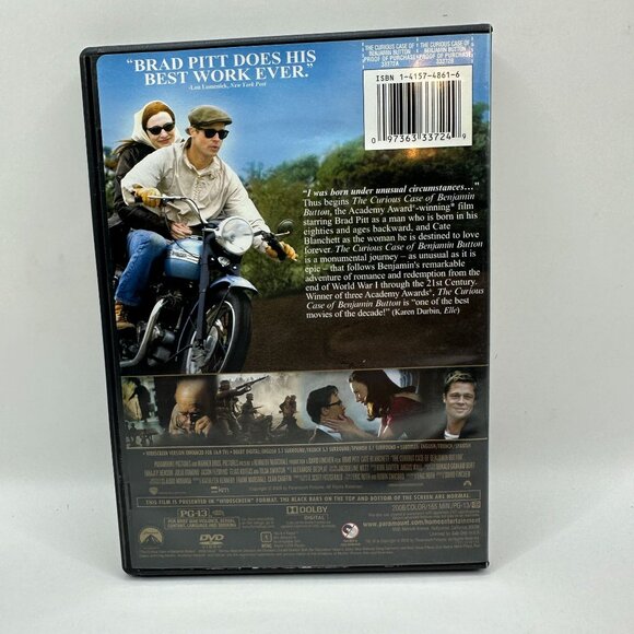 The Curious Case Of Benjamin Button DVD Brad Pitt Cate Blanchett 2008 PG13 - Picture 2 of 3